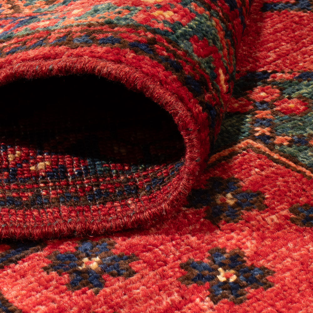 Runner Afghansk matta - Kunduz - 260 x 83 cm - röd