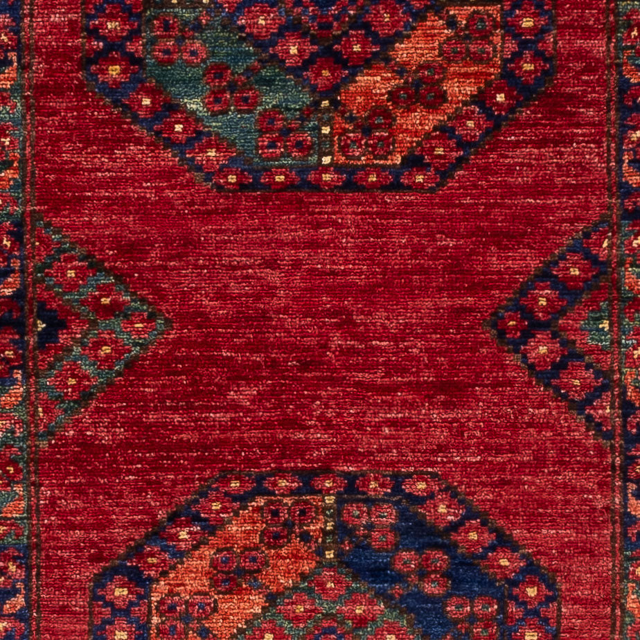 Runner Afghansk matta - Kunduz - 237 x 83 cm - röd