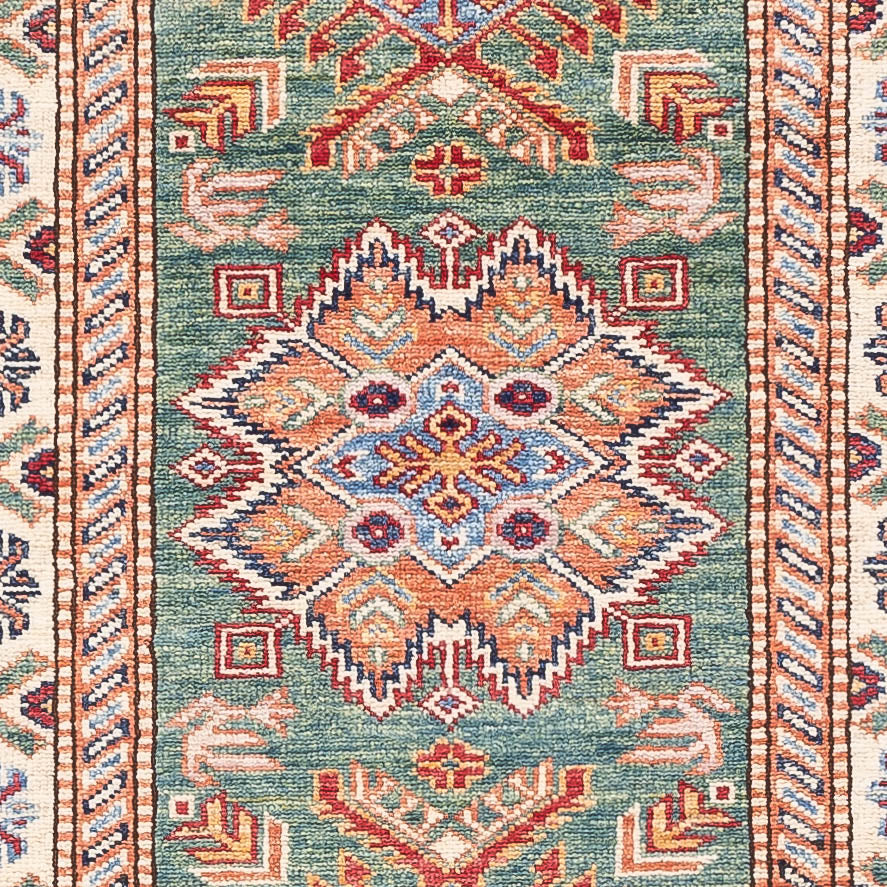 Runner Ziegler Carpet - Kazak - 244 x 75 cm - ljusgrön