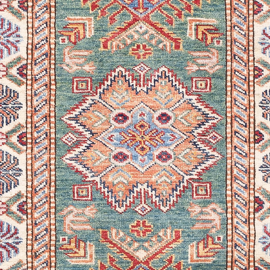Runner Ziegler Carpet - Kazak - 243 x 72 cm - ljusgrön