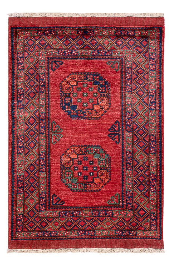 Afghansk matta - 149 x 104 cm - röd