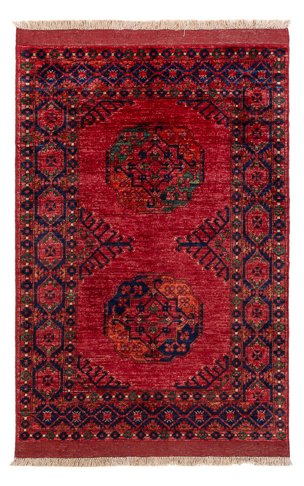 Afghansk matta - 151 x 103 cm - röd