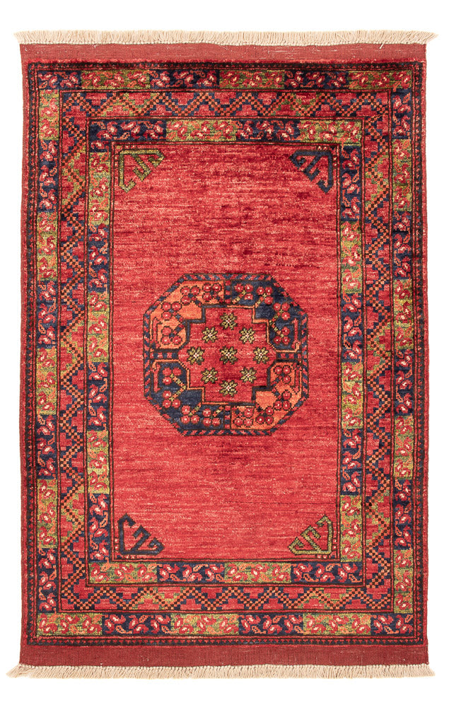 Afghansk matta - 123 x 83 cm - röd