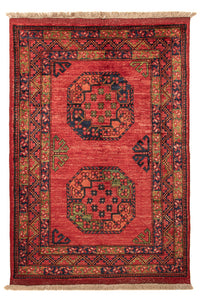 Afghansk matta - 125 x 87 cm - röd