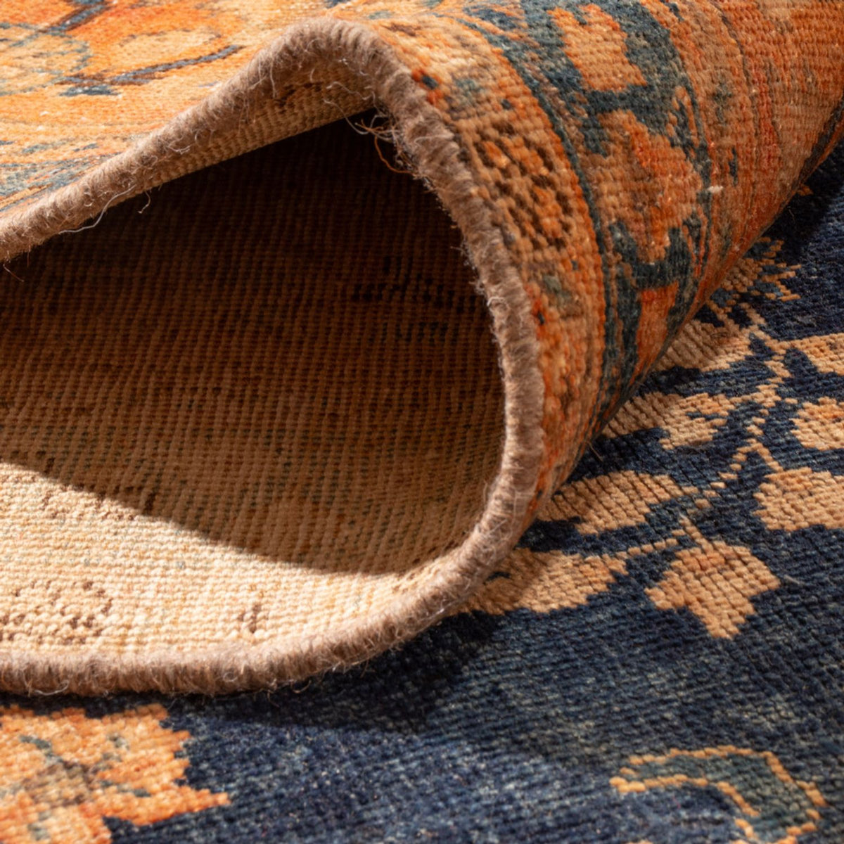 Vintage matta - 387 x 286 cm - mörkblå