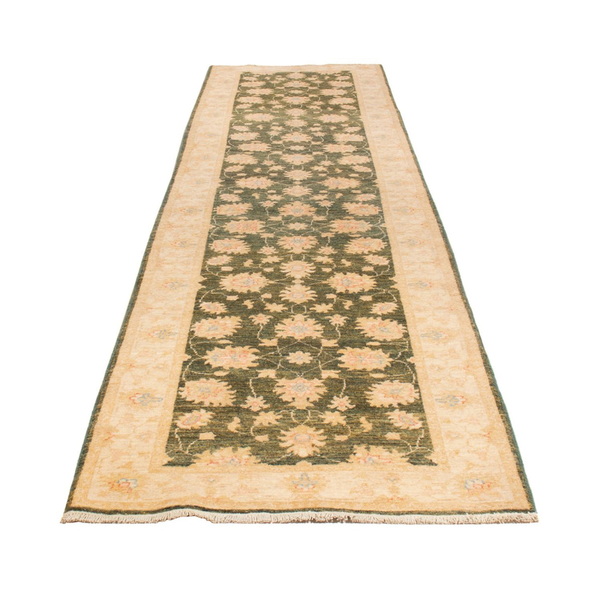 Runner Ziegler Carpet - 393 x 83 cm - olivgrön