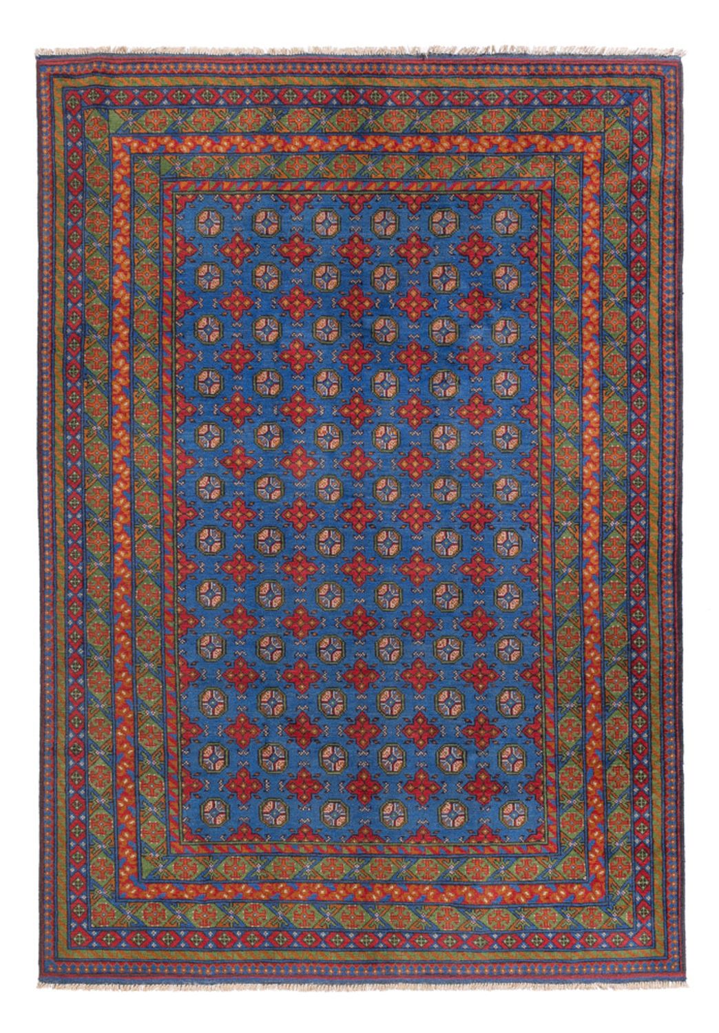 Afghansk matta - Filpa - 296 x 203 cm - blå