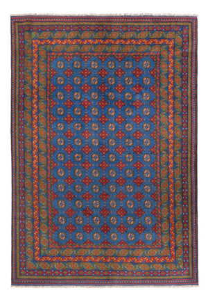 Afghansk matta - Filpa - 296 x 203 cm - blå