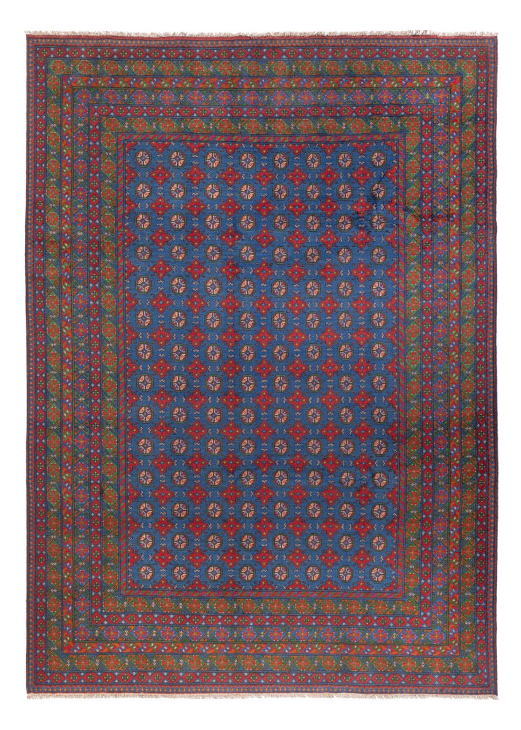 Afghansk matta - Filpa - 355 x 252 cm - blå