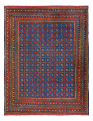 Afghansk matta - Filpa - 394 x 303 cm - blå