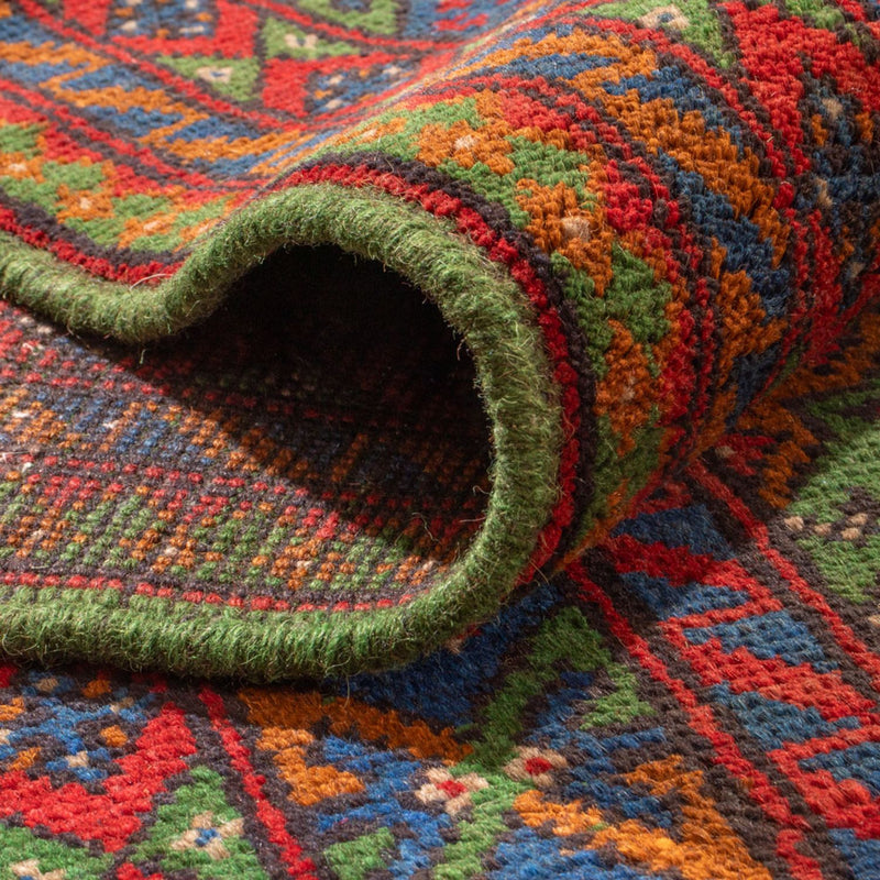 Afghansk matta - Filpa - 393 x 296 cm - grön