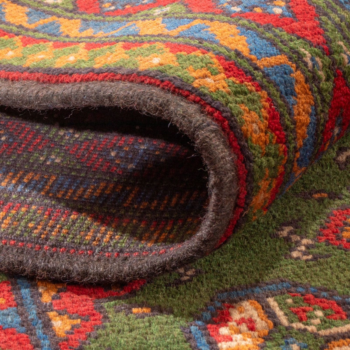 Afghansk matta - Filpa - 298 x 200 cm - grön