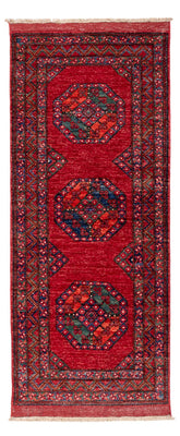 Runner Afghansk matta - 220 x 87 cm - röd
