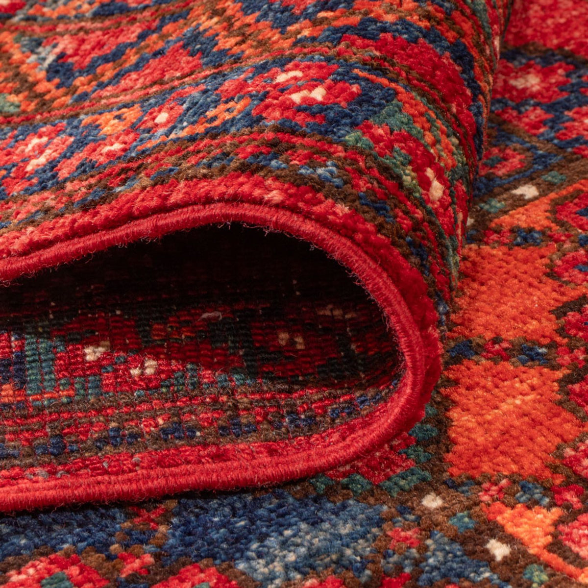 Runner Afghansk matta - 220 x 87 cm - röd