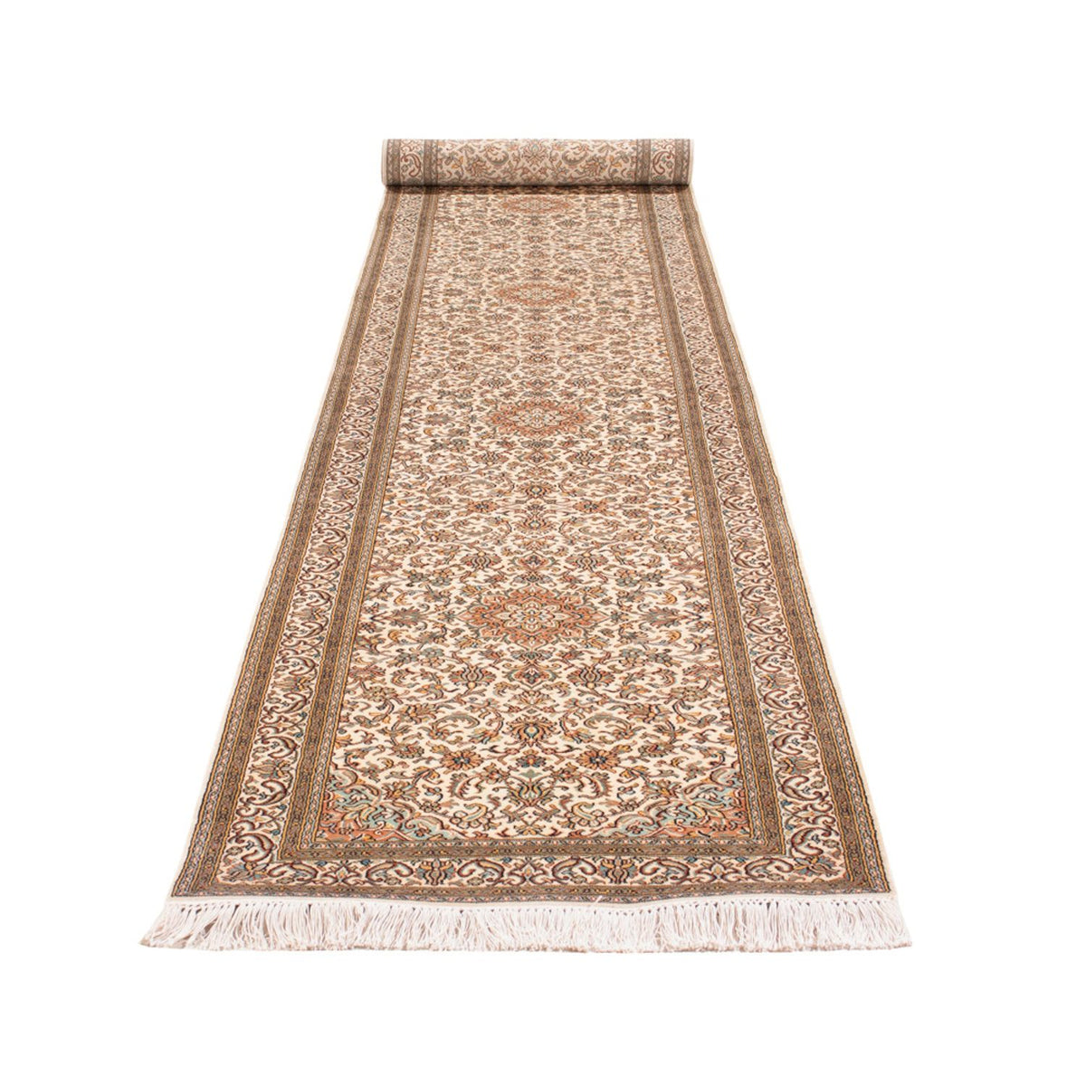 Runner Sidenmatta - Kashmir Silk - 480 x 79 cm - mörk beige