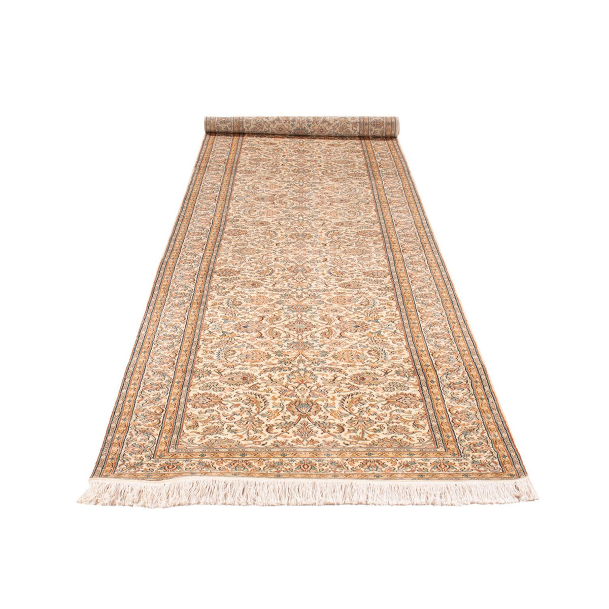 Runner Sidenmatta - Kashmir Silk - 447 x 98 cm - grädde