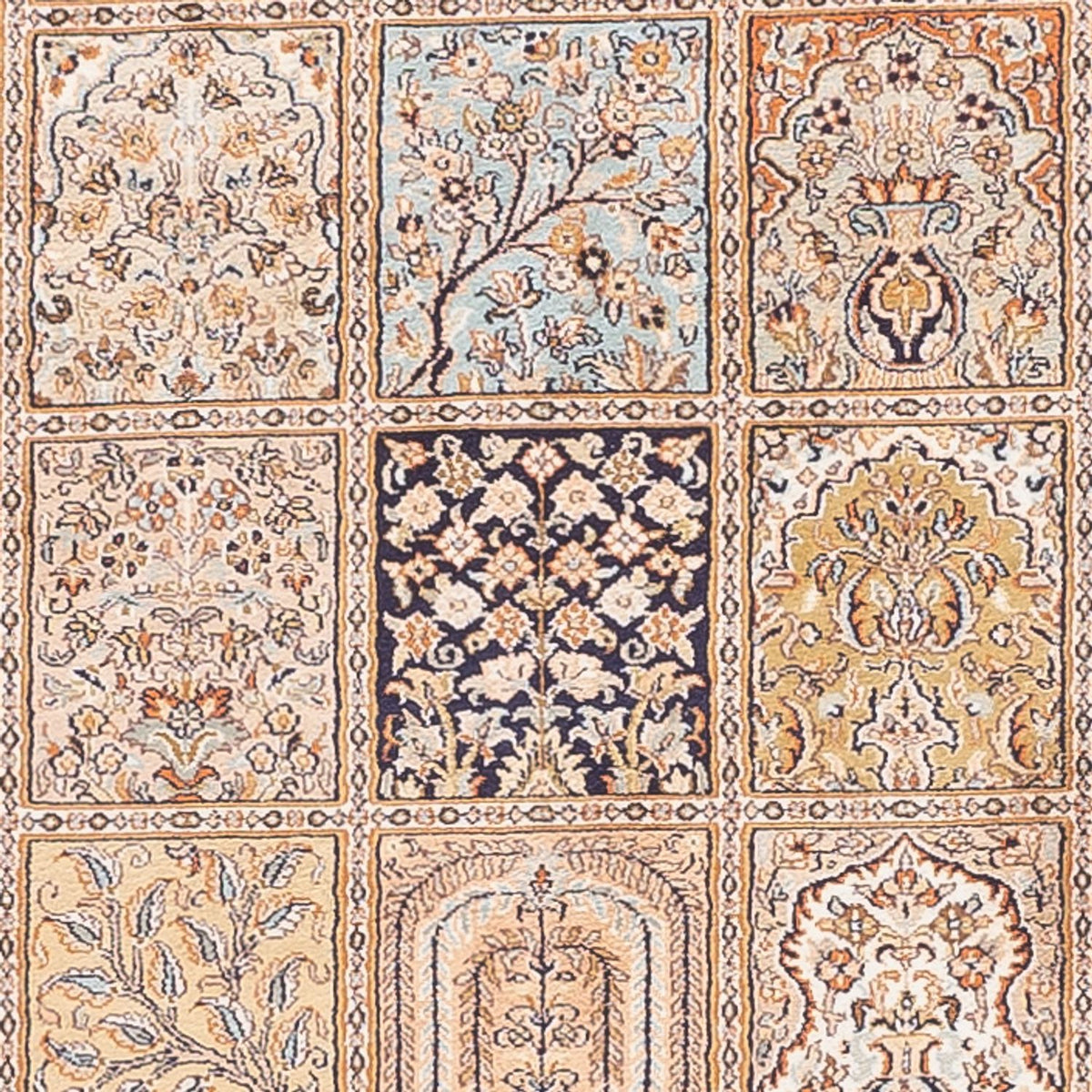 Runner Sidenmatta - Kashmir Silk - 452 x 97 cm - grädde