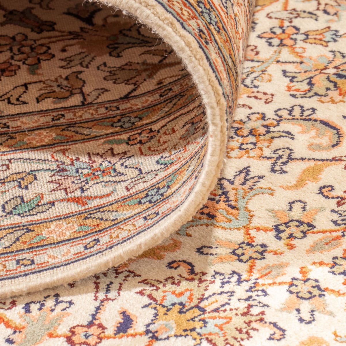 Runner Sidenmatta - Kashmir Silk - 444 x 94 cm - beige