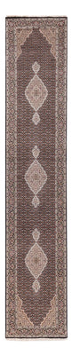 Runner Orientaliska mattor - Tabriz - 406 x 82 cm - antracit