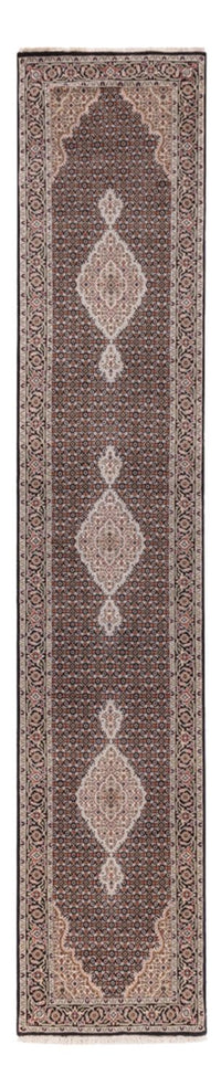 Runner Orientaliska mattor - Tabriz - 406 x 82 cm - antracit