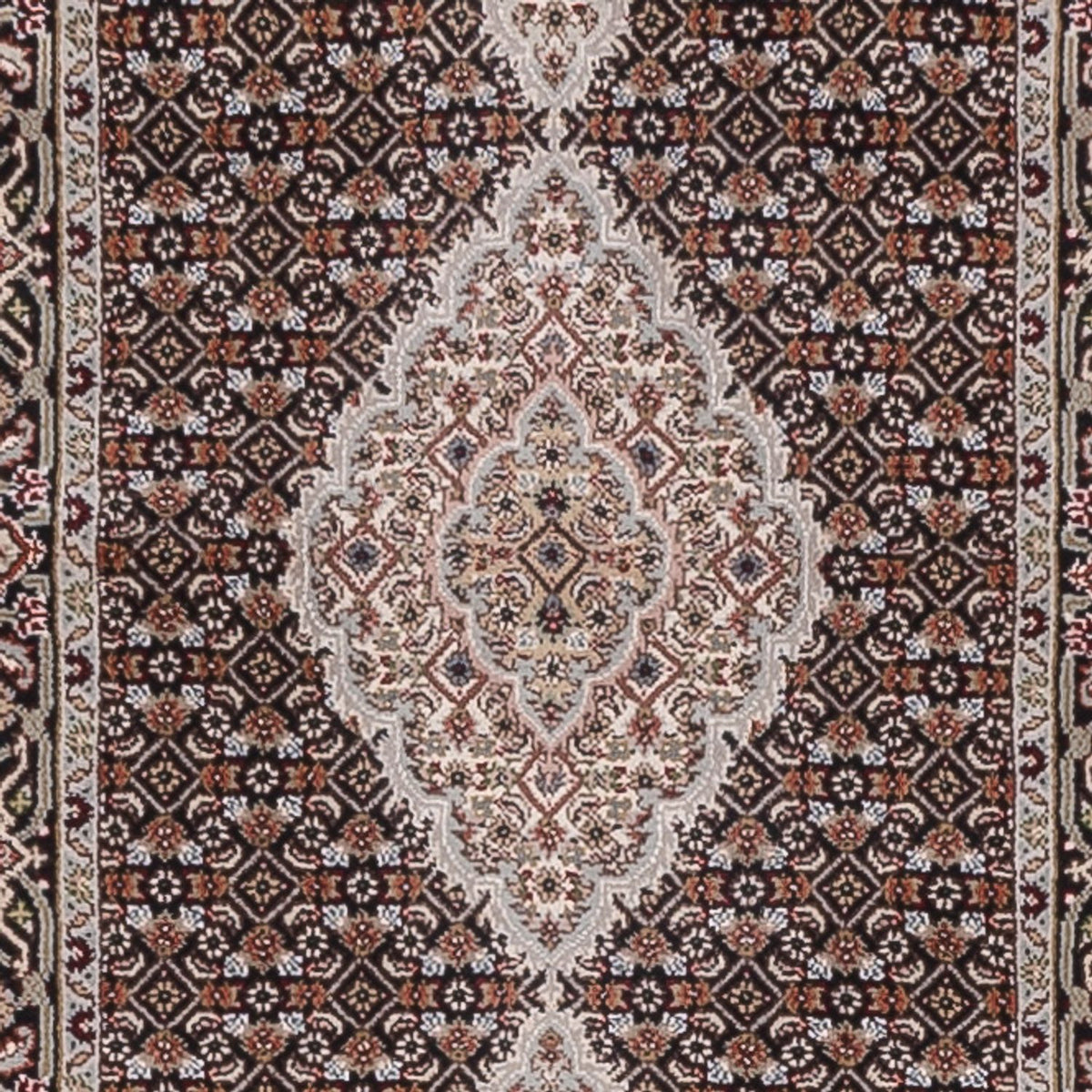 Runner Orientaliska mattor - Tabriz - 406 x 82 cm - antracit