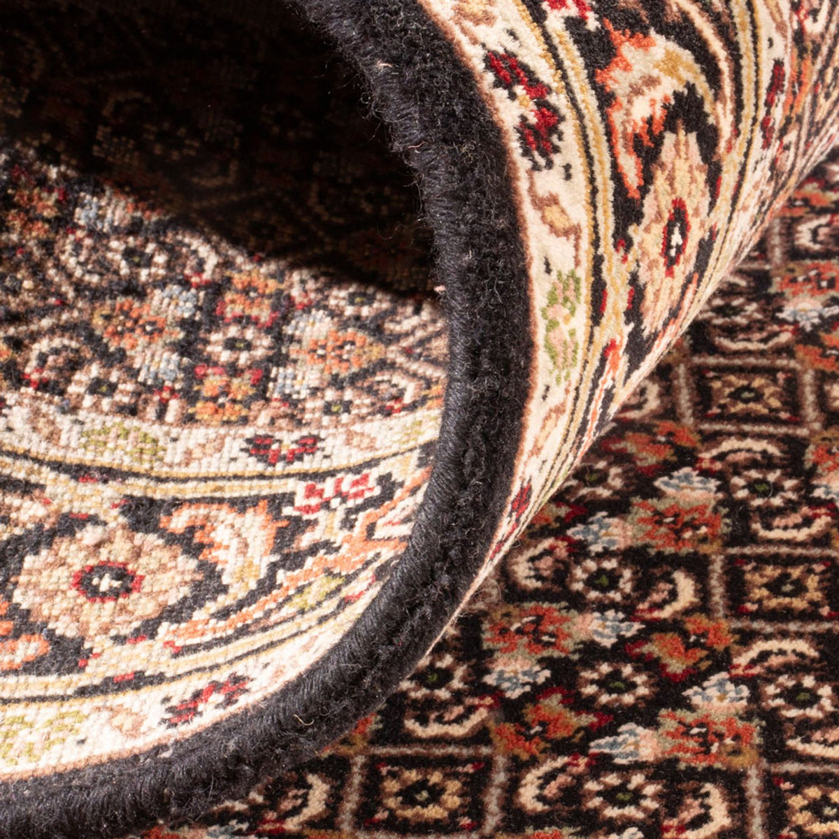 Runner Orientaliska mattor - Tabriz - 406 x 82 cm - antracit