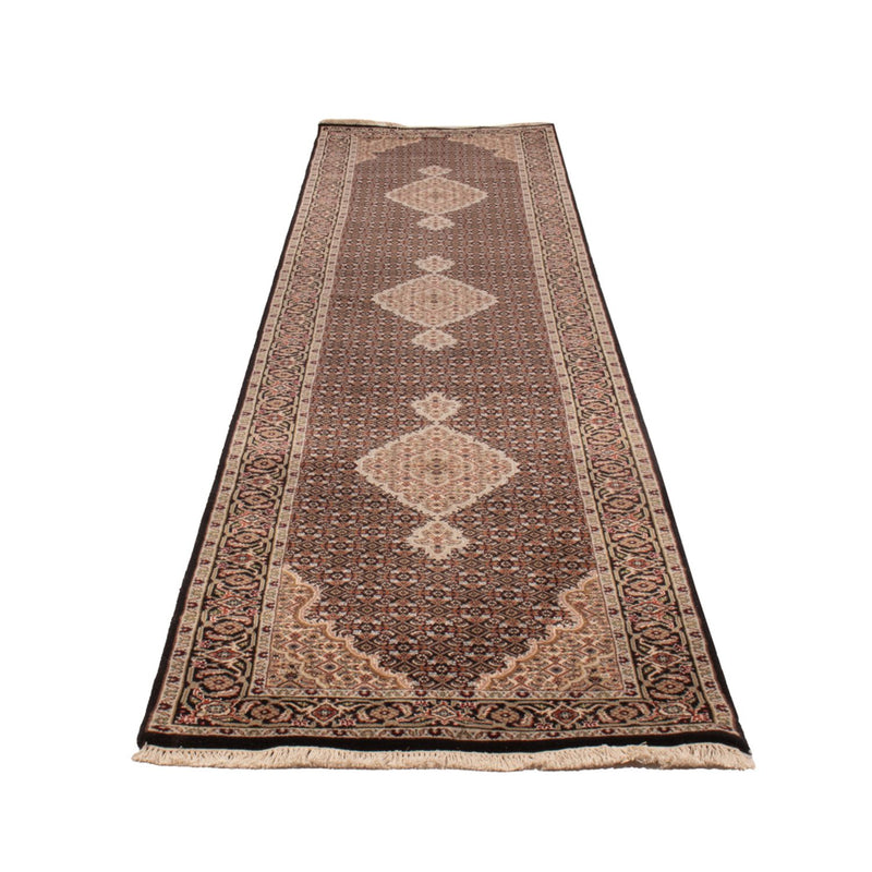 Runner Orientaliska mattor - Tabriz - 406 x 82 cm - antracit