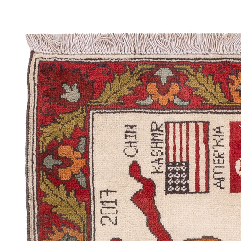 Afghansk matta - 104 x 71 cm - flerfärgad