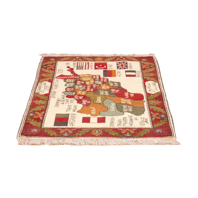 Afghansk matta - 104 x 71 cm - flerfärgad