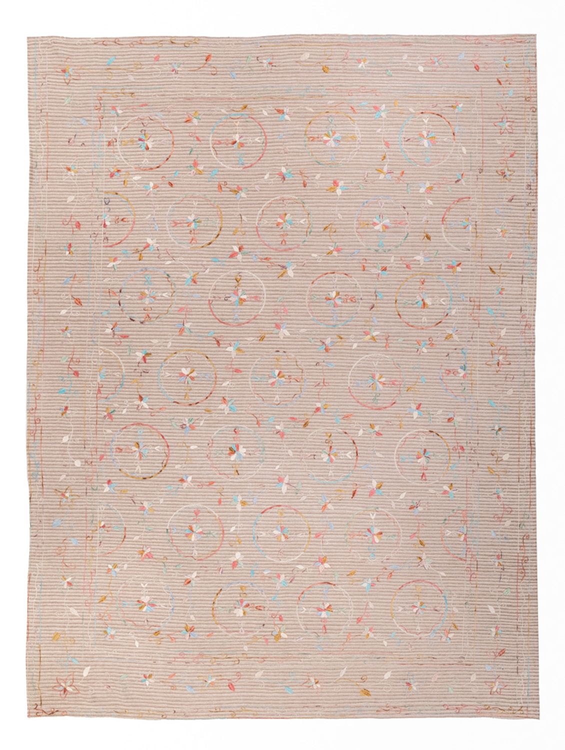 Kelim Carpet - orientalisk matta - Soumak - 336 x 236 cm - grädde