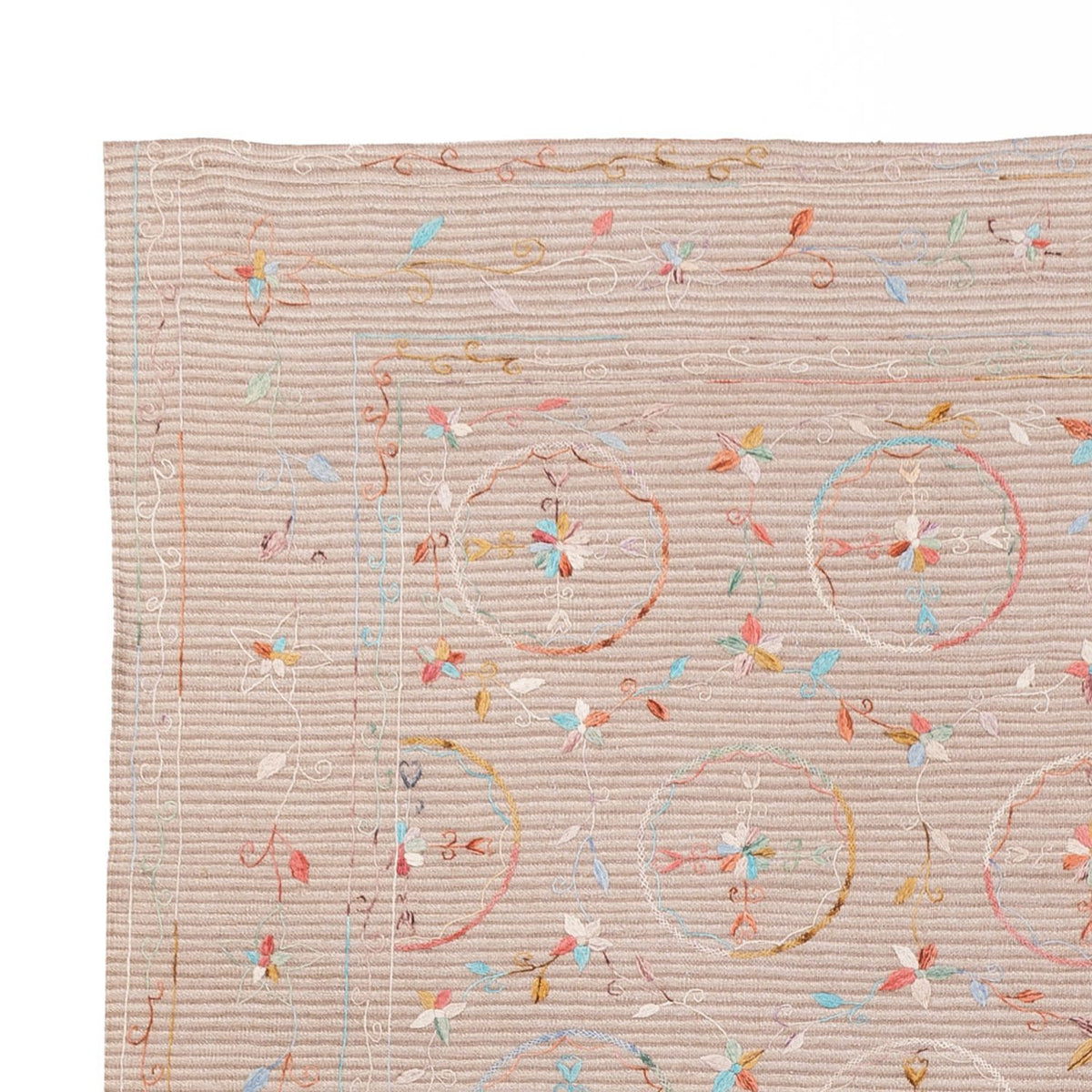 Kelim Carpet - orientalisk matta - Soumak - 336 x 236 cm - grädde