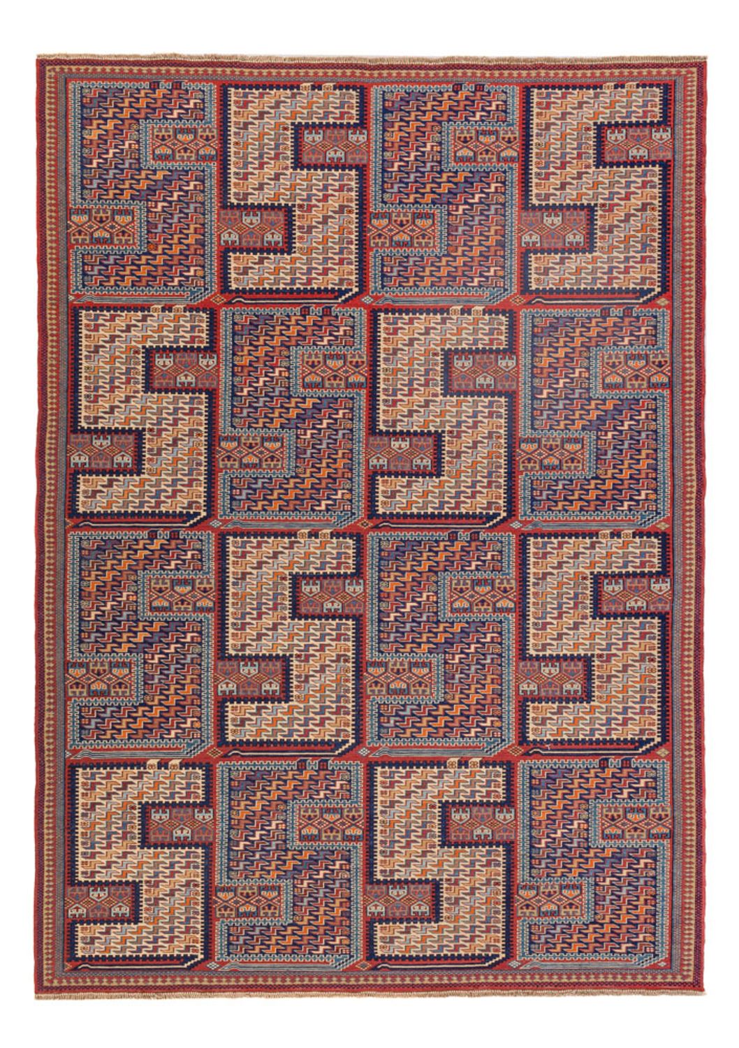 Kelim Carpet - orientalisk matta - Soumak - 217 x 157 cm - flerfärgad