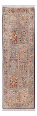 Runner Sidenmatta - Kashmir Silk - 259 x 79 cm - mörk beige