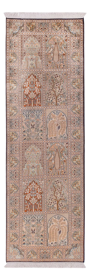 Runner Sidenmatta - Kashmir Silk - 259 x 79 cm - mörk beige