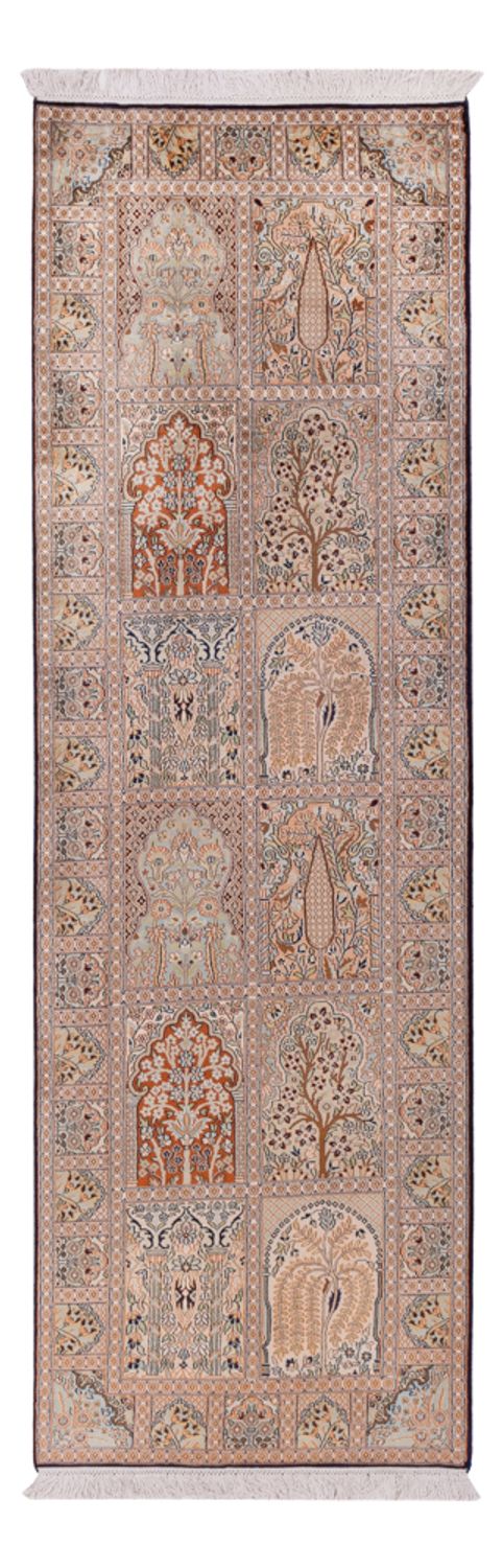 Runner Sidenmatta - Kashmir Silk - 259 x 79 cm - mörk beige