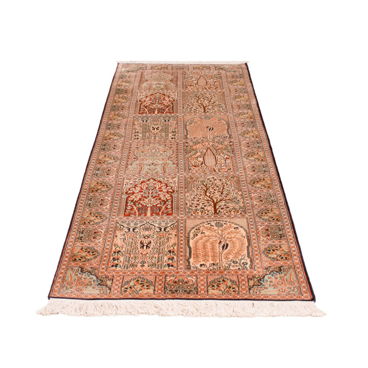Runner Sidenmatta - Kashmir Silk - 259 x 79 cm - mörk beige