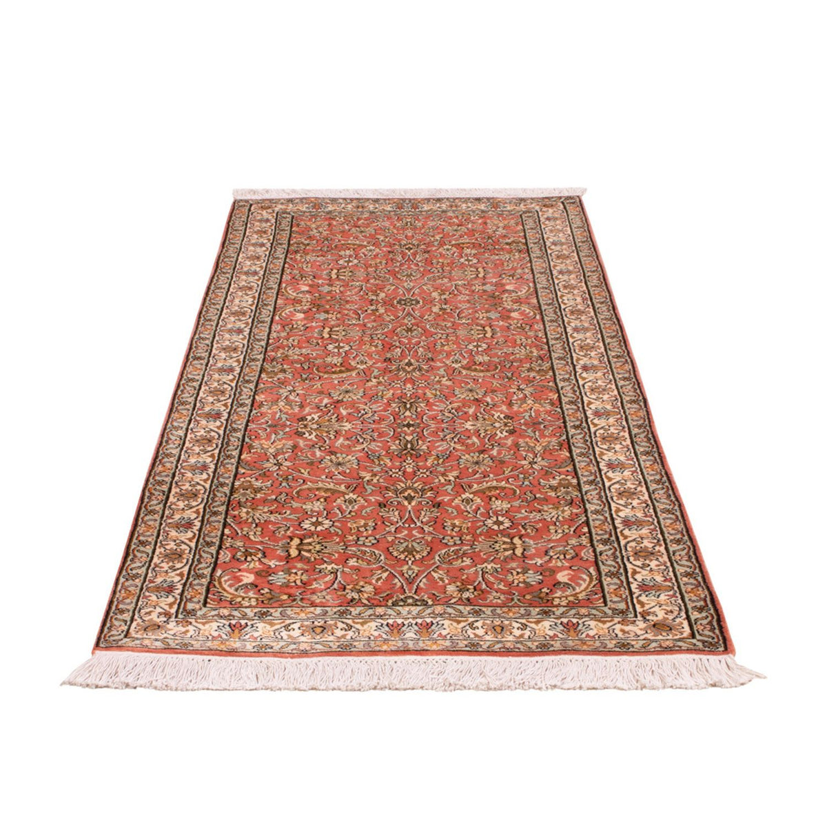 Runner Sidenmatta - Kashmir Silk - 188 x 78 cm - ljusröd