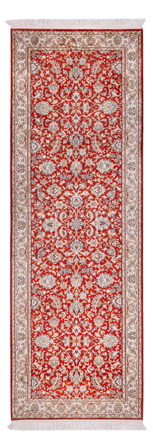 Runner Sidenmatta - Kashmir Silk - 242 x 79 cm - röd