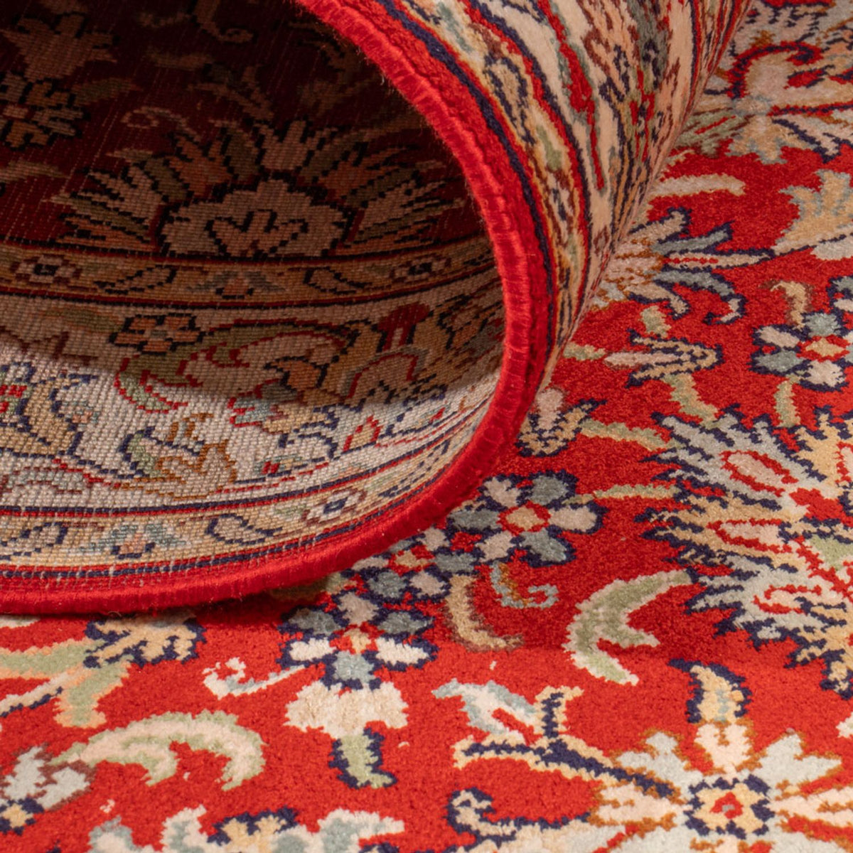 Runner Sidenmatta - Kashmir Silk - 242 x 79 cm - röd