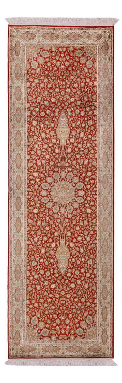 Runner Sidenmatta - Kashmir Silk - 251 x 81 cm - röd