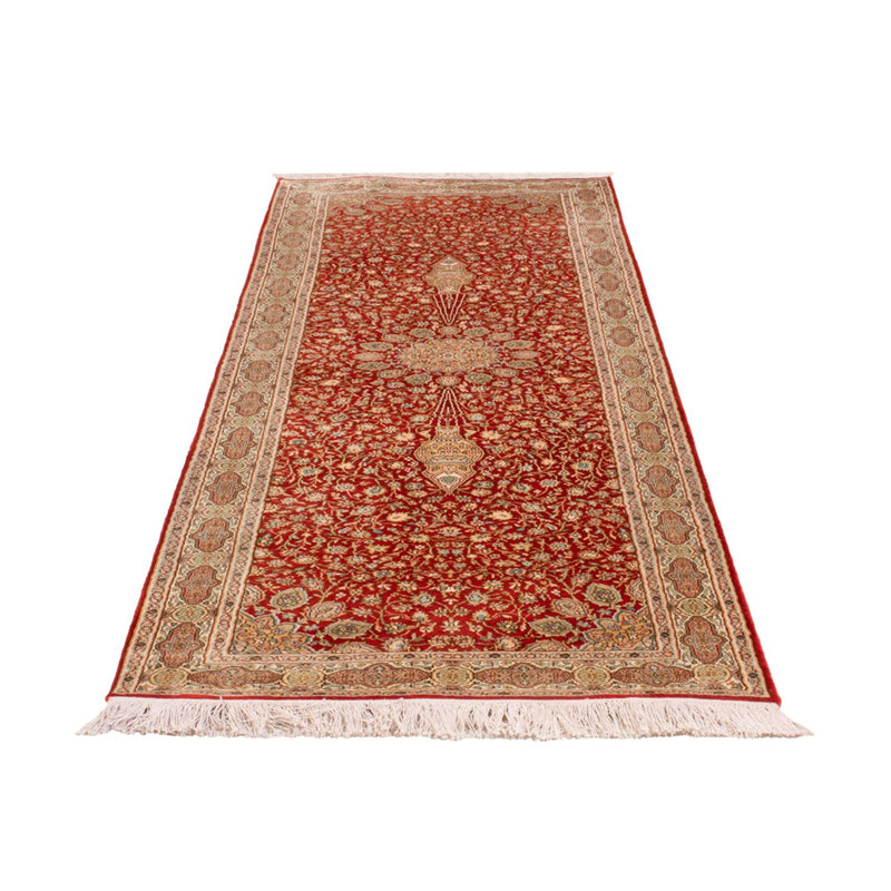 Runner Sidenmatta - Kashmir Silk - 251 x 81 cm - röd