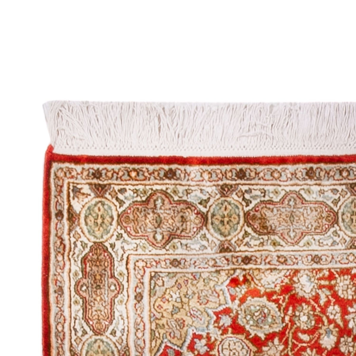 Runner Sidenmatta - Kashmir Silk - 251 x 79 cm - röd