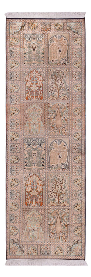 Runner Sidenmatta - Kashmir Silk - 243 x 80 cm - mörk beige