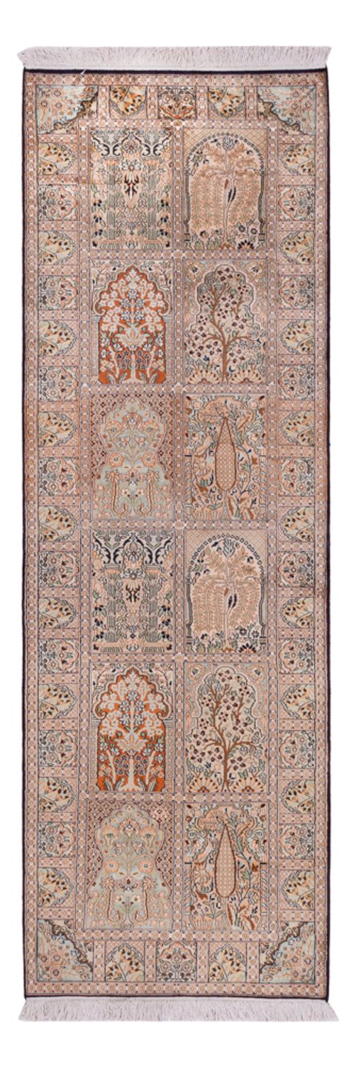 Runner Sidenmatta - Kashmir Silk - 243 x 80 cm - mörk beige