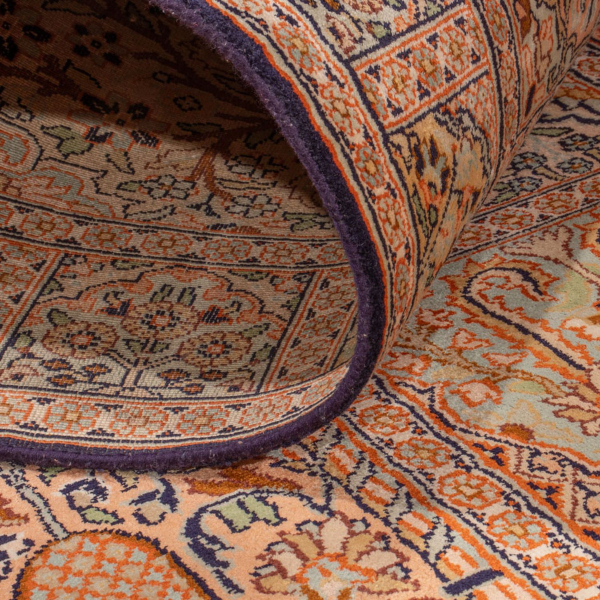 Runner Sidenmatta - Kashmir Silk - 243 x 80 cm - mörk beige