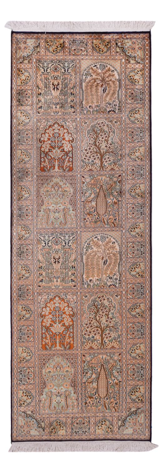 Runner Sidenmatta - Kashmir Silk - 237 x 79 cm - mörk beige