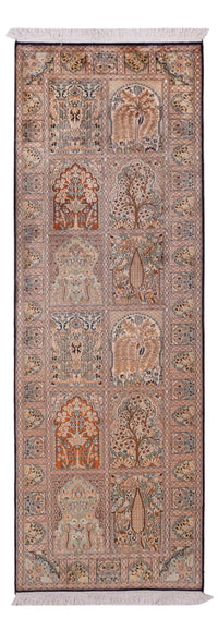 Runner Sidenmatta - Kashmir Silk - 237 x 79 cm - mörk beige
