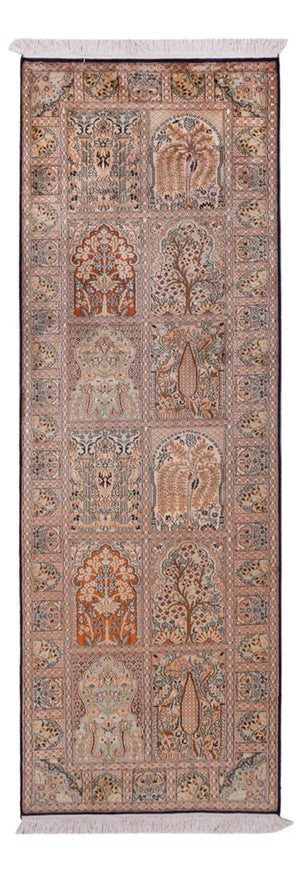 Runner Sidenmatta - Kashmir Silk - 237 x 79 cm - mörk beige