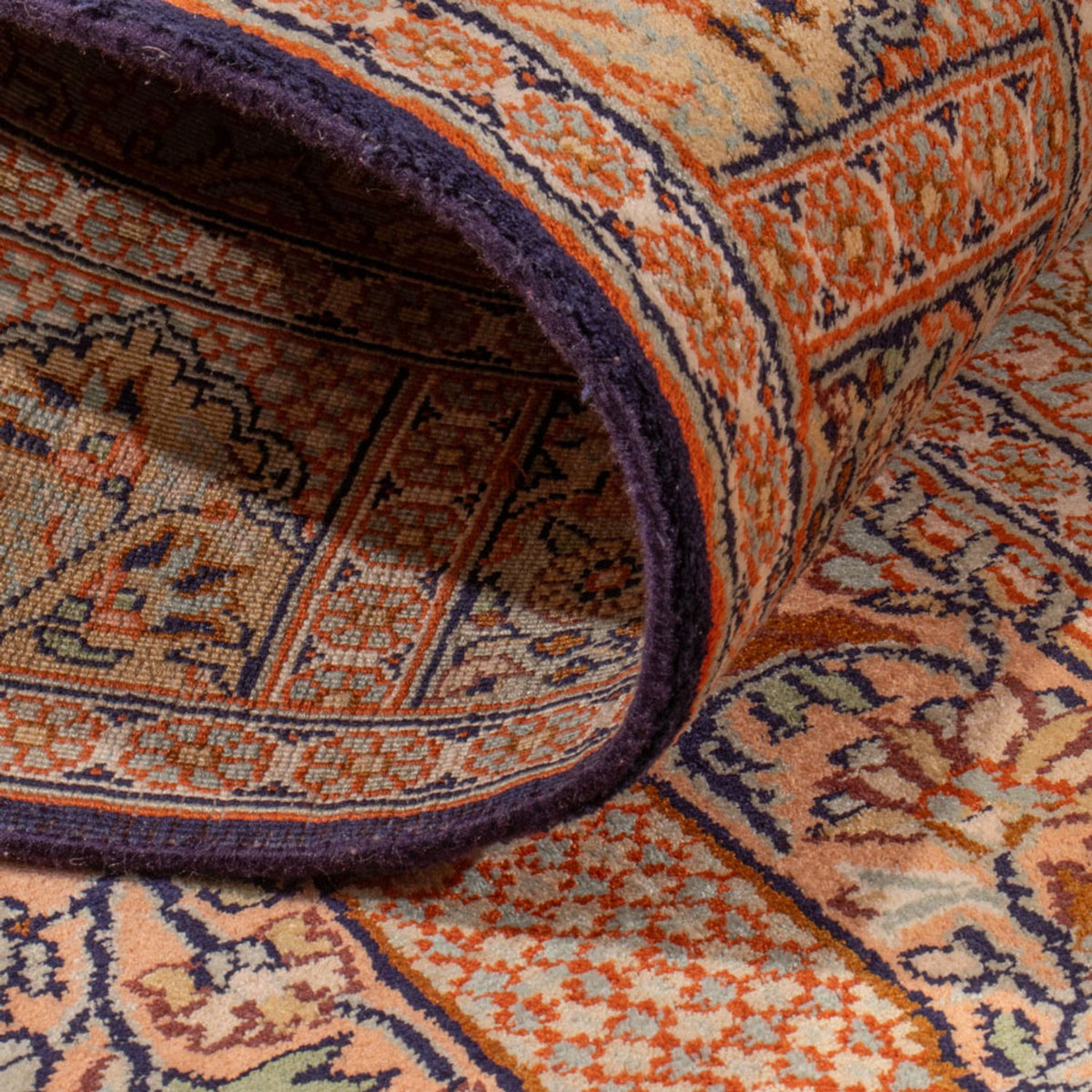 Runner Sidenmatta - Kashmir Silk - 237 x 79 cm - mörk beige