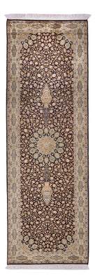 Runner Sidenmatta - Kashmir Silk - 255 x 81 cm - mörk beige